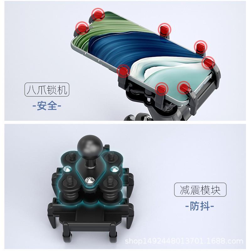 Universal Motorcycle Bike Phone Holder With Shock Absorption Delivery Riders Navigation Mount On Handlebar Or Mirror