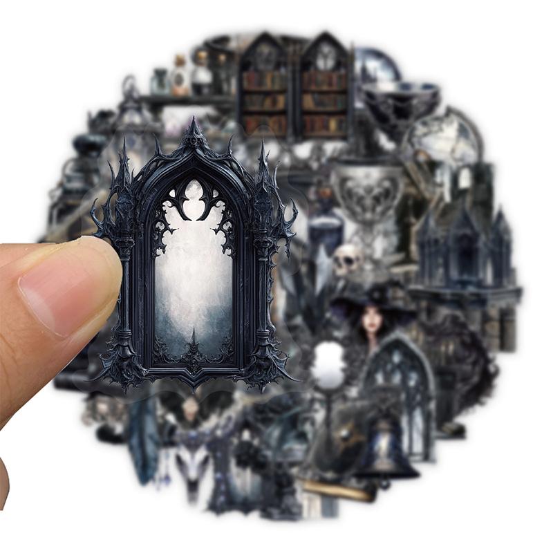 Confezione da 50 Pezzi Adesivi Magici Strega PET Trasparente Pianeta Magico Gotico per Laptop, Telefono, Borraccia Kindle Scrapbooking
