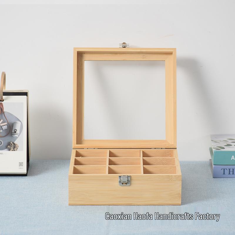 Transparent Acrylic & Wooden Desktop Storage Box - Jewelry, Tea Bags, or Gifts