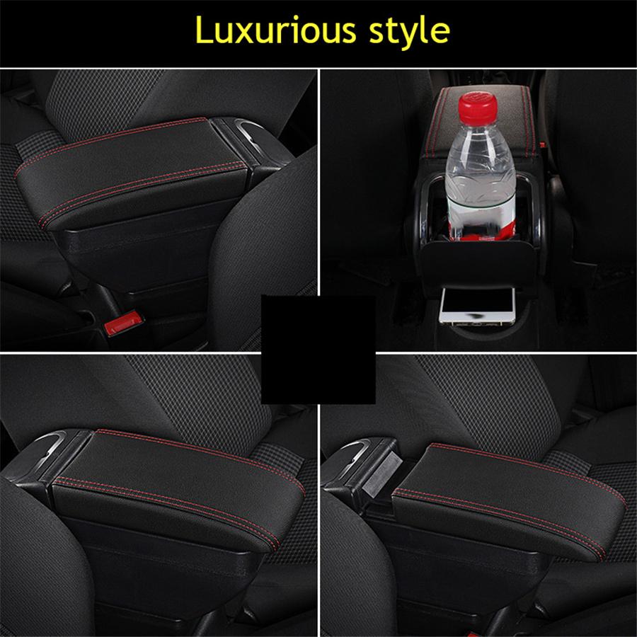 Double Layer Armrest Box For Honda For Jazz 2009-2013 Hatchback Console Storage
