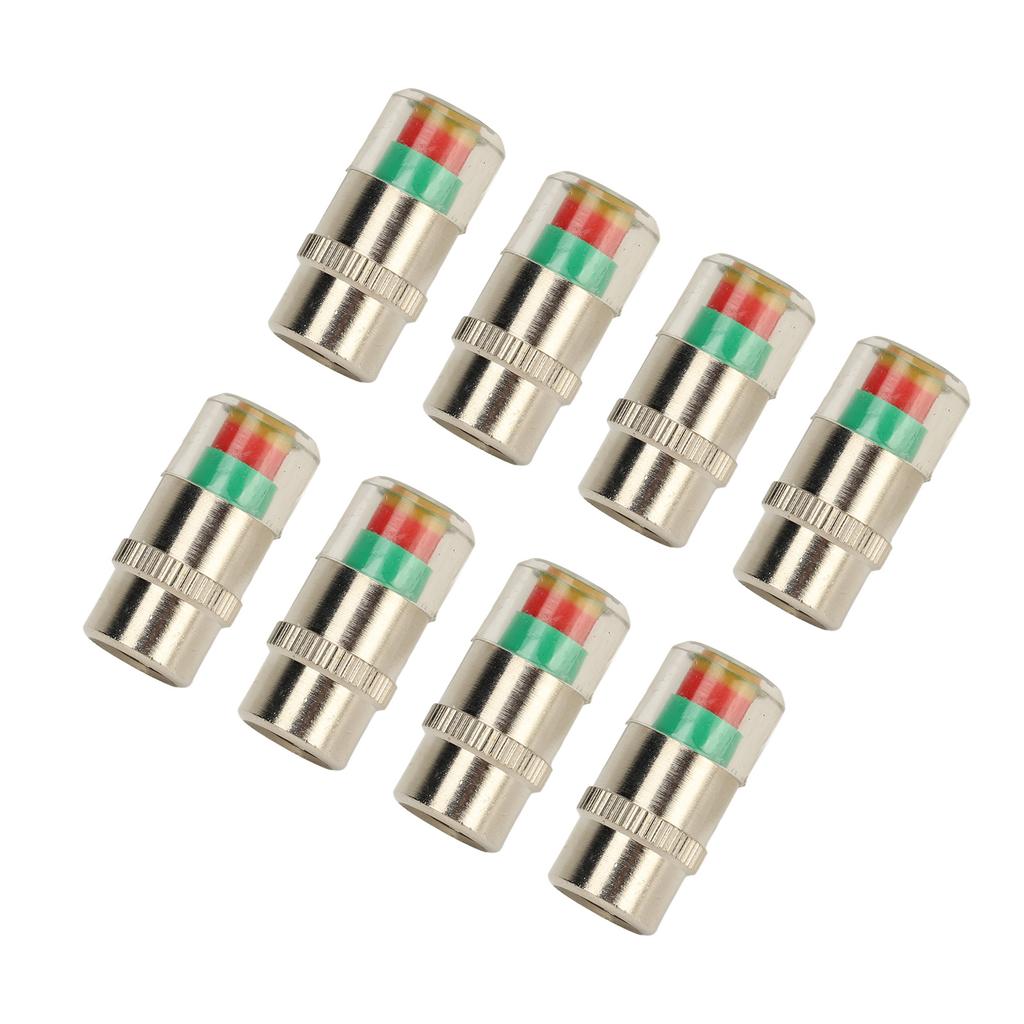 8 Pcs Car Tire Pressure Caps 35 PSI 2.4 Bar TPMS Tire Pressure Monitor Sensor Indicator 3 Color Alert