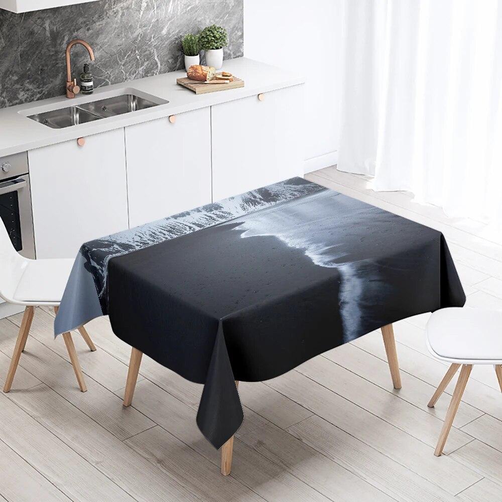 Natural Scenery Tablecloth Outdoor Camping  Anti-fouling Waterproof Rectangular  Home Table Decoration