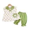 Charming Summer Floral Print Girls Outfit With Soft Cotton Fabric And Cute Capris