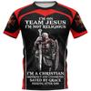 Round Neck 3D Knights Templar Printed T-shirts Casual Short Sleeved Men's T-shirts - Soft Medium Stretch Polyester Fabric Summer Relaxed Fit Clothing