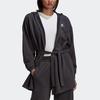 Adidas Originals Hooded Dress Solid Color Lace-Up Sports A-Line Dress Women dresses Black HU1636