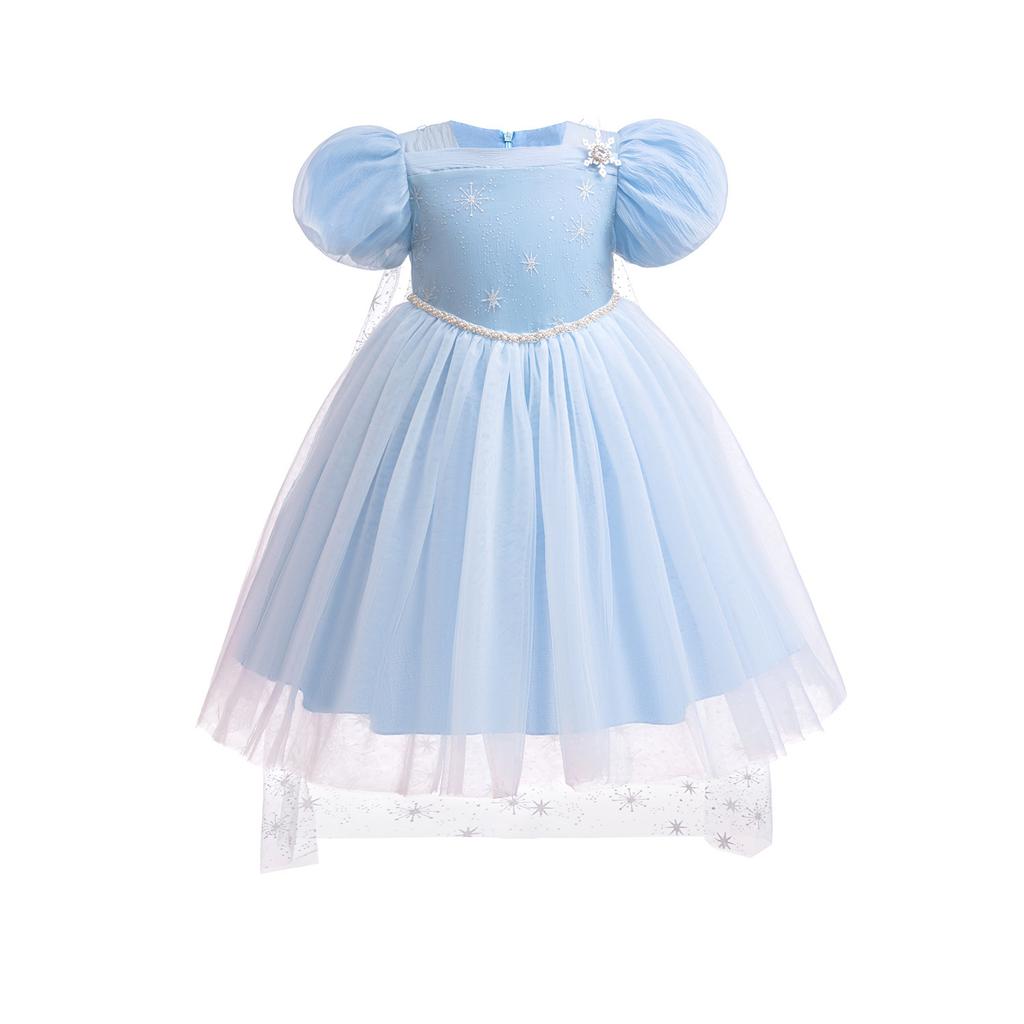 2024 Summer Elsa Princess Dress Summer Ice and Snow Love Sand Dress New Glowing Girls Elsa Dress SB30