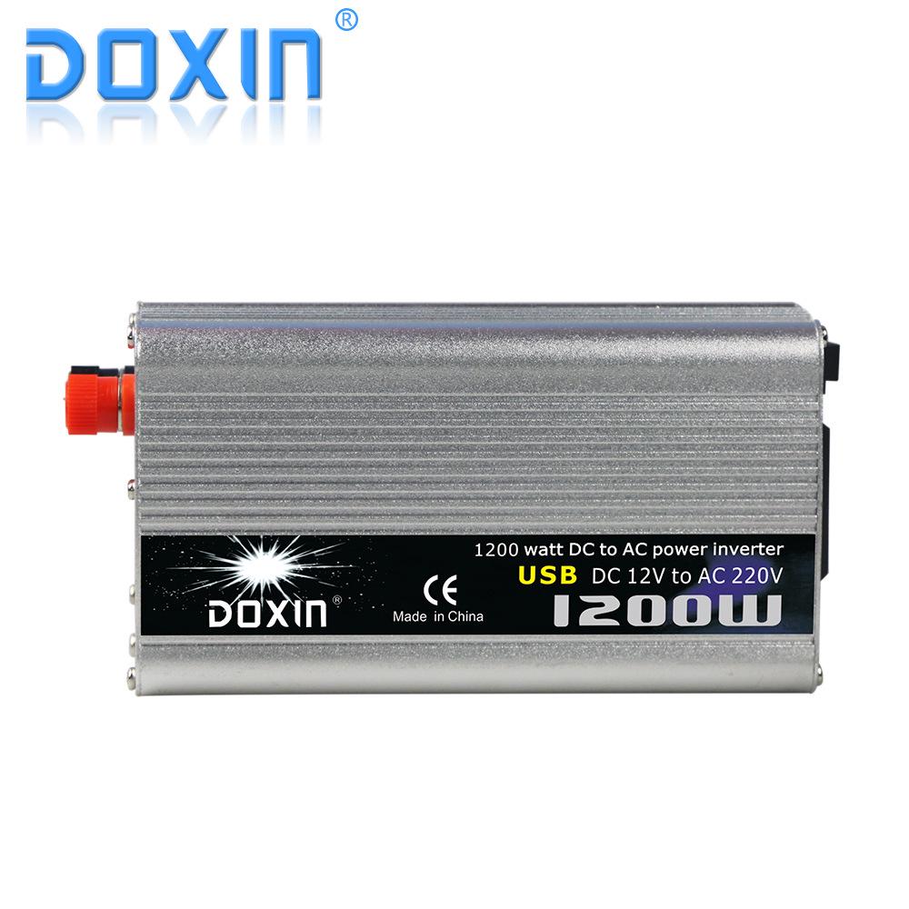 DOXIN 1200W Car Inverter 12V to 220V Power Converter with USB - Silver