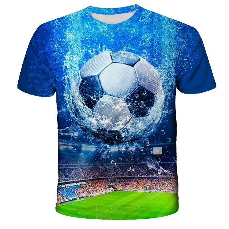 Maglietta con stampa 3D di calcio Kawaii Maglietta per bambini Girocollo Moda estiva Maglietta per ragazzo Ragazza Sport allentata unisex Magliette per abbigliamento per bambini