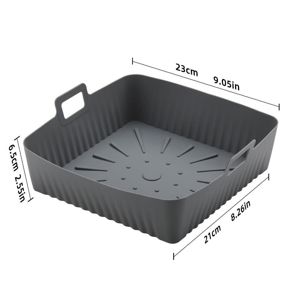 Silicone Air Fryer Liners Reusable 9" Large Size Air Fryer Lining Pad Heat-Resistant with Handle for Cosori/Ninja 6-8QT