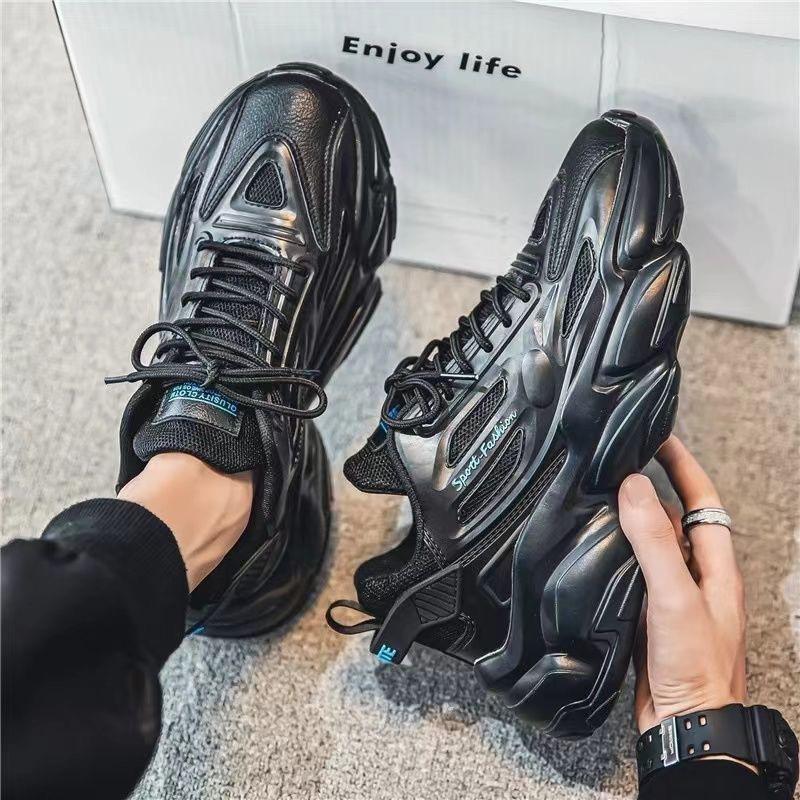 Summer new breathable mesh sports shoes men's trend versatile little white platform casual running shoes