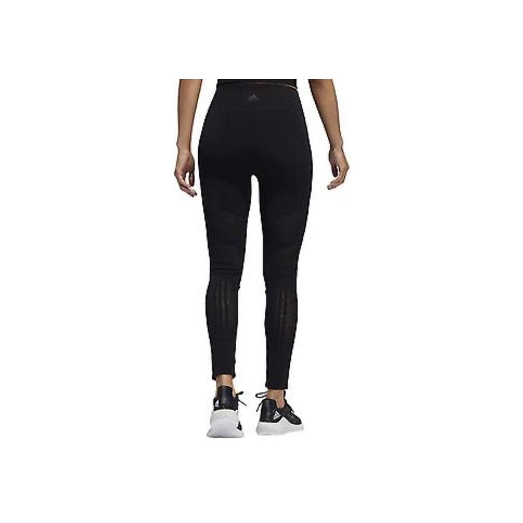 Adidas Warp Knit High-Rise Simple Solid Color High-Waisted Slim Fit Comfortable Sports Pants Women Bottoms Black DX9300