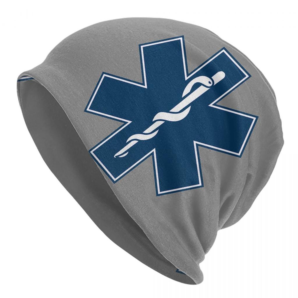 Patriotic EMT Logo Bonnet Hats Cool Outdoor Star of Life Skullies Beanies Hats Unisexs Womens Spring Multifunction Cap