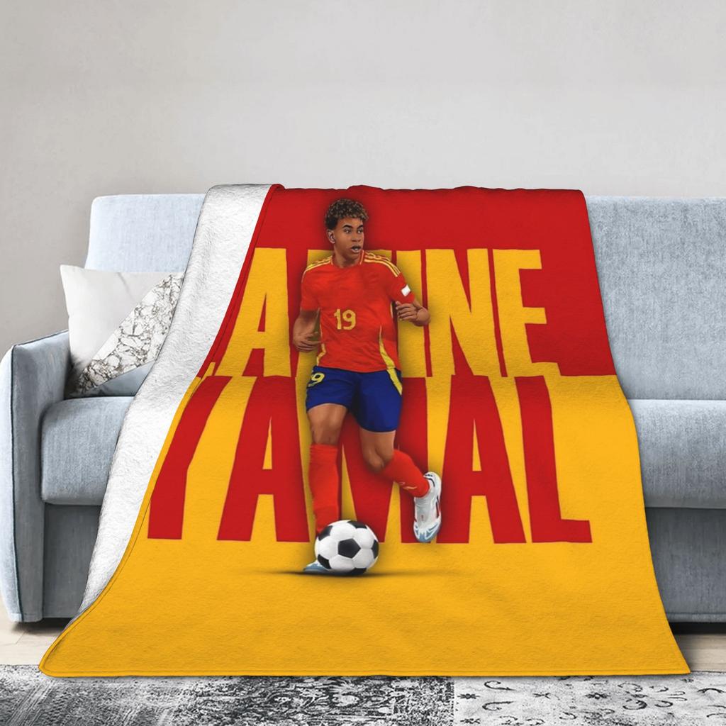Lamine Y-Yamal Decken Fußball Soccer Flanell Neuheit Warme Überwurfdecke für Zuhause Restaurant Textil Dekoration