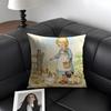 Art Sarah Kay Swing Girl Cushion Cover Natural Linen Organic Fabric DoubleSided Printing Sofa Home Decor Gift Pillow Case