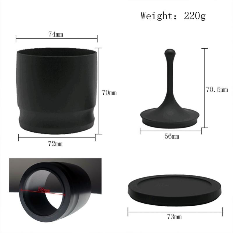 Dosing Rings Press Aluminum Alloy Anti Flying Coffee Powder Picker Coffee Making Supplies 58mm Black