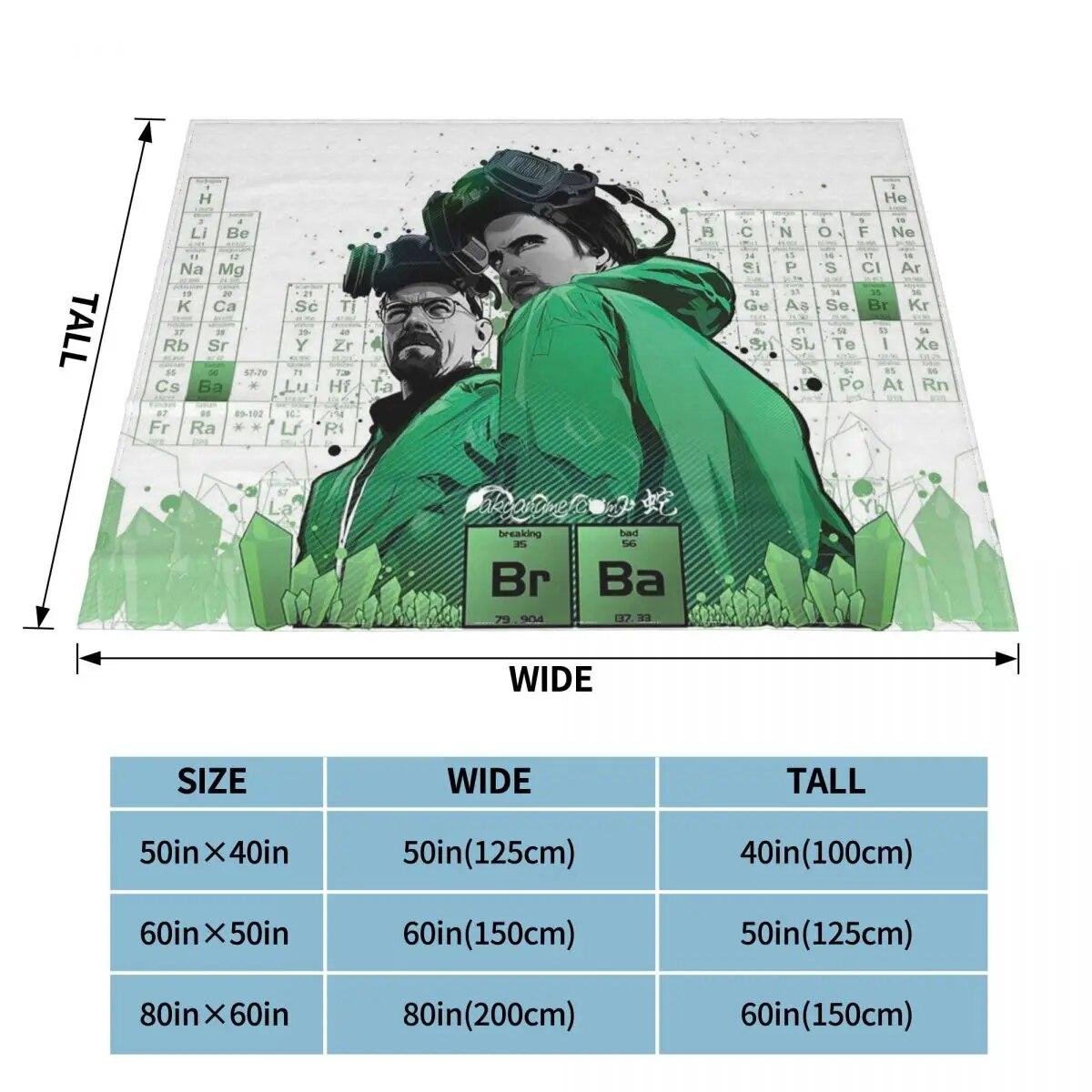

Белое плюшевое одеяло из кораллового флиса «Во все тяжкие» Уолтера Джесси Пинкман, химическое одеяло для кровати, дивана, легкий коврик для кровати 75x100cm 30x40in