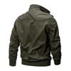 Spring and Autumn Retro Stand-up Collar Tooling Pure Cotton Jacket Men's Handsome Military Jacket Solid Color Top