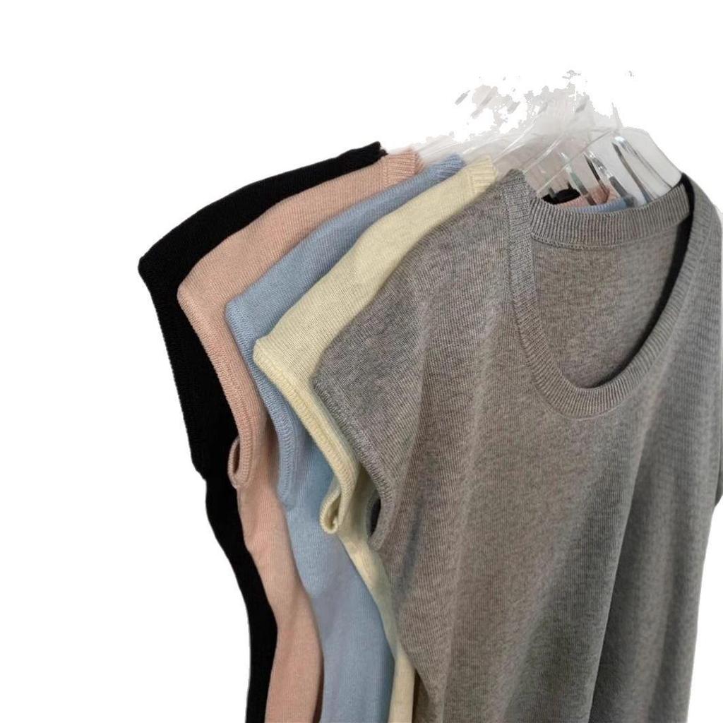 Elegant U-Neck Knit T-Shirt: Summer 2025 Fashionable, Lightweight Inner Wear for Women