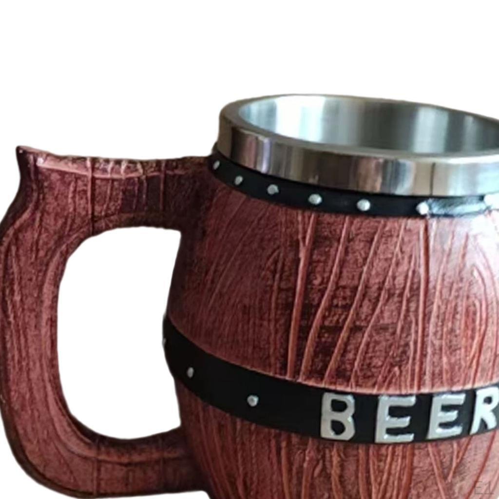 580ML Creative Wooden Barrel Design Mugs Drinking Cup Drinkware Coffee and Tea Mug for Men