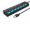 7-Port USB 2.0 Hub mit unabhängigen Schaltern