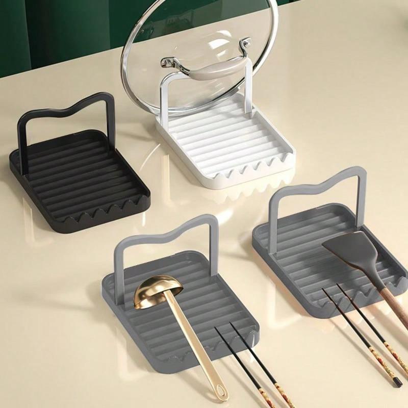Pot Lid Holder Rack, Including Spoon Rack And Pot Lid Rack, Kitchen Utensil Holder, Scraper Rack And Pot Mat, Stove Spoon Rack White разноцветный