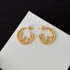 French American LOVE Letter Round Earrings: Elegant & Versatile High-End Fashion