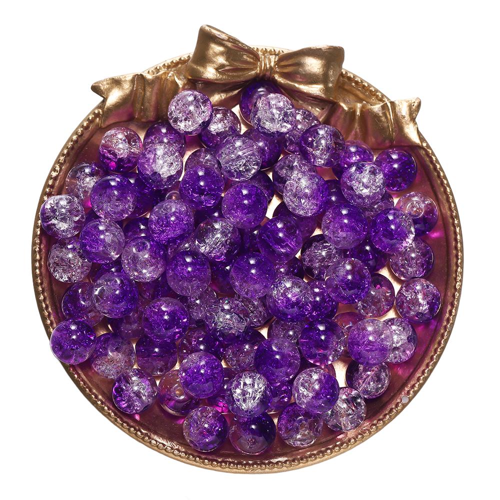 20-50pcs/lot Dark Color Transparent Cracked Glass Beads Round Bracelet Spacer Beads For DIY Necklace Jewelry Making Accessories
