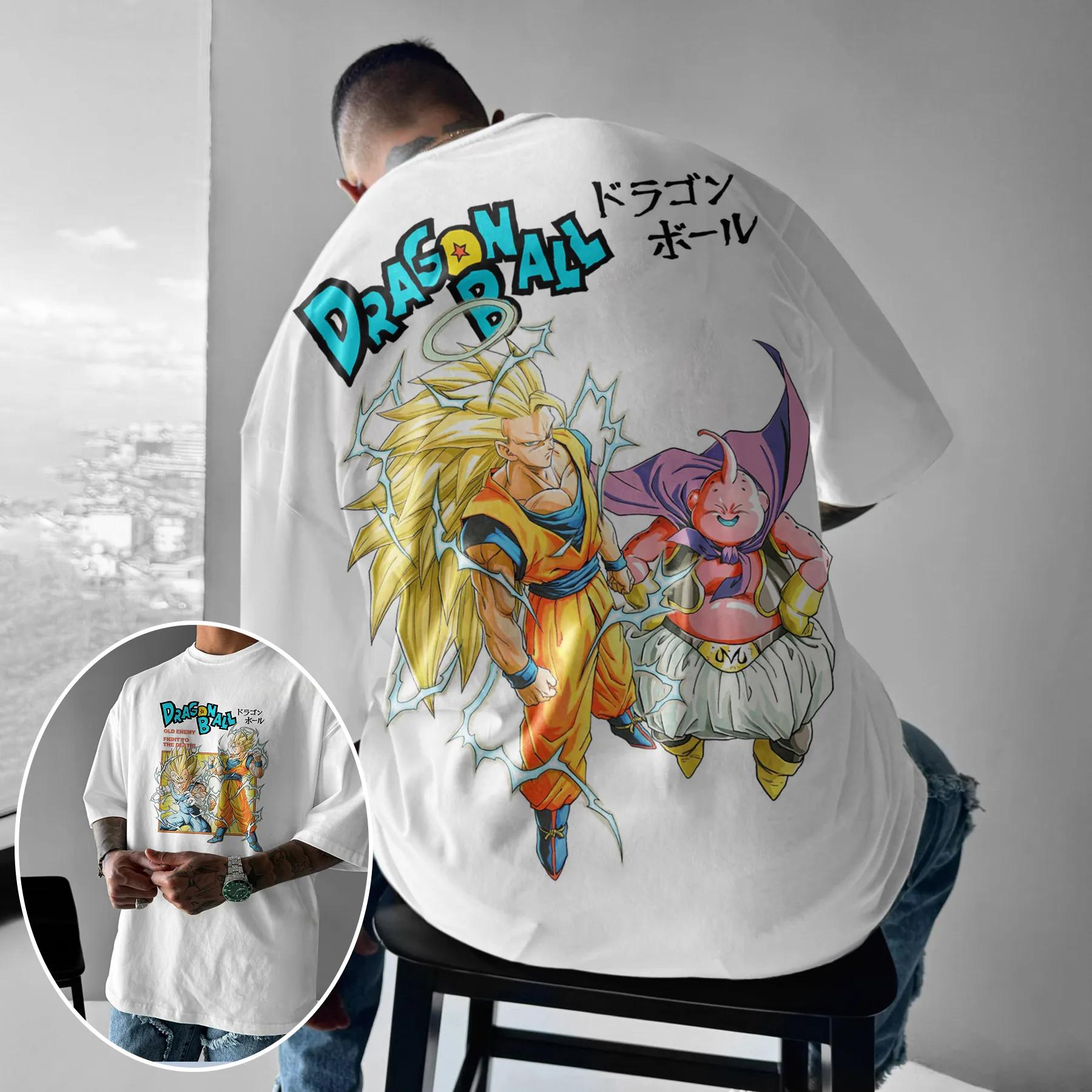 

2026 Trendy Casual Dragon Ball Cartoon Print TShirt Summer Mens Cotton ShortSleeved Shirt Cartoon Style TShirt 4XL