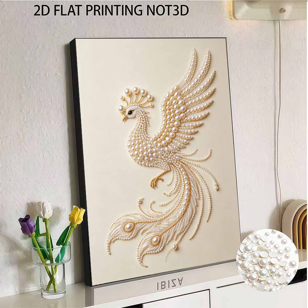 5D DIY Pearl Diamond Painting Kit Majestic Phoenix Full Drill Embroidery Mosaic Art Home Wall Decor Gift