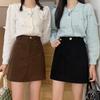 2023 Autumn/Winter Women's High Waist Corduroy Retro A-Line Skirt - Slim, Anti-Exposure, Korean Style