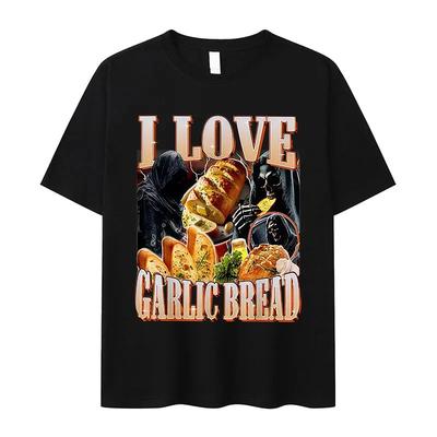 Funny Meme I Love Garlic Bread Skeleton Graphic T Shirt Men Casual Hot Sale Short Sleeve Tshirts Summer ONeck Tees Y2k Top