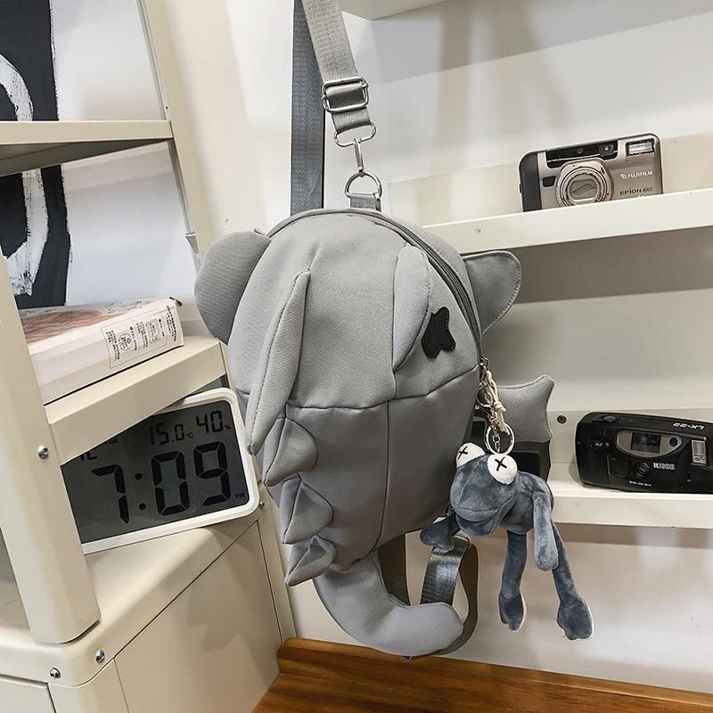 Shark Backpack Trendy Brand Sports Riding Backpack Whale Bag Men's and Women's Personality Trend Travel Bag Multifunctional Breast Bag