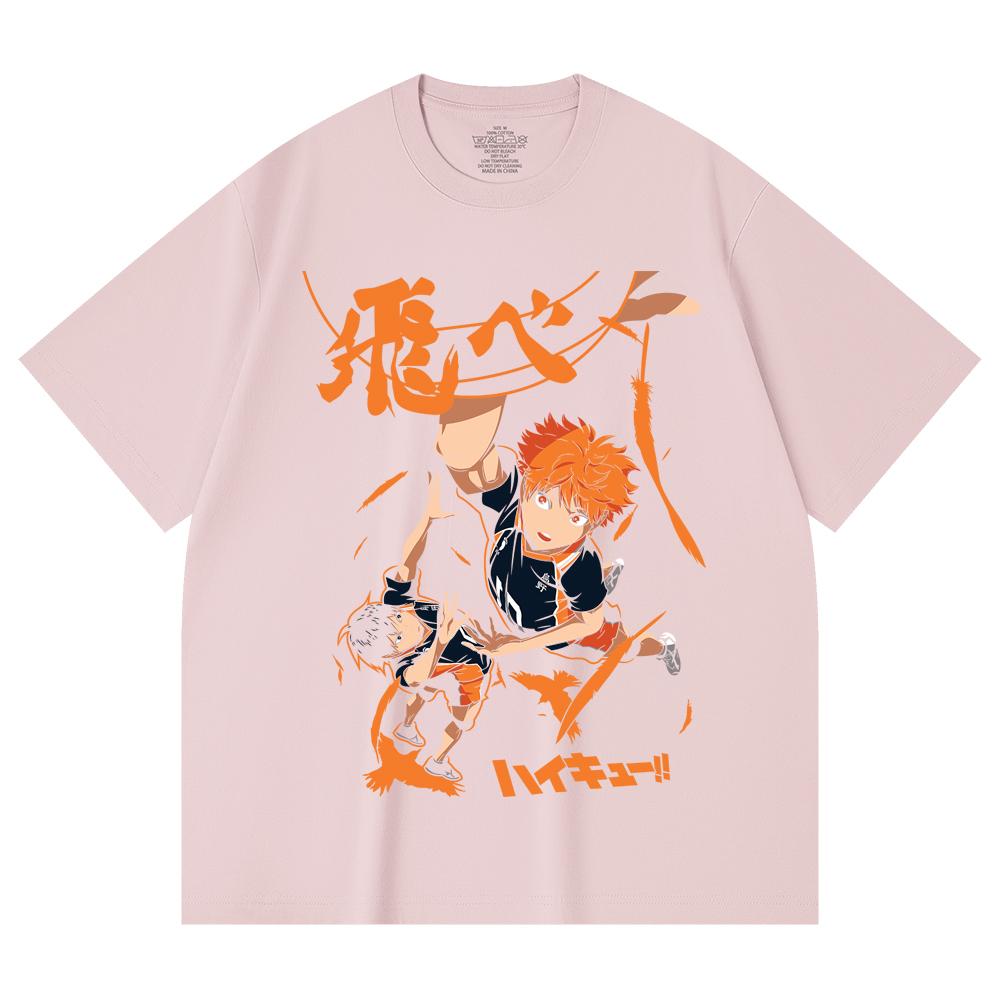 230 Gsm 100% Cotton Haikyuu V10 Hinata Tobio Print Unisex Heavy Cotton T Shirt
