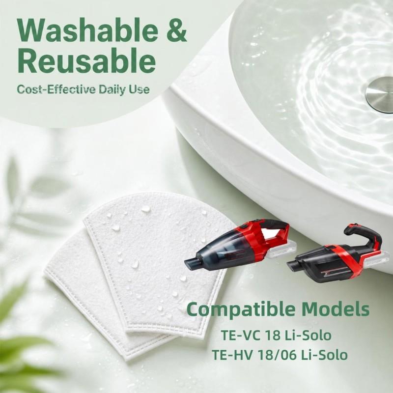 Vacuum Cleaner Accessories For Power TE-VC18 Li-Solo TE-HV 18/06 Cloth Filter Replacement For Efficient Cleaning Debris