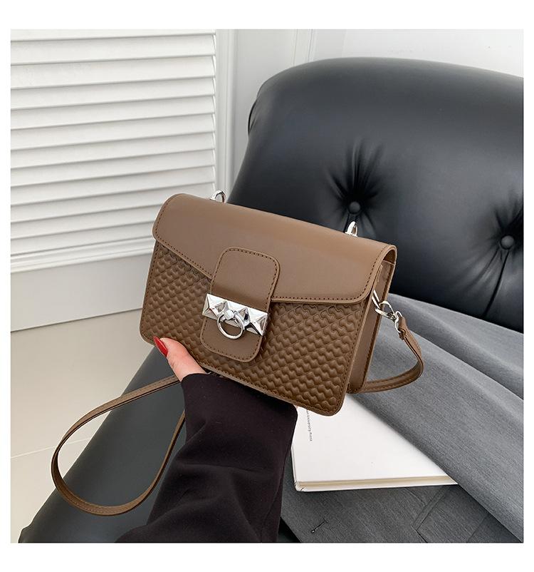 Handbag bag women's 2024 early spring new popular fashion solid color small square bag casual simple shoulder messenger bag tide