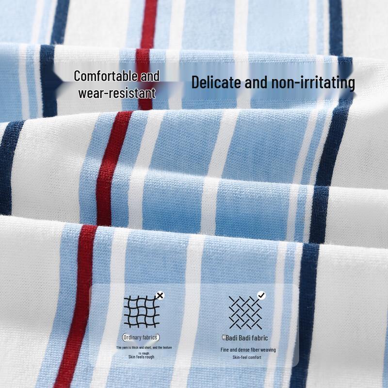 Badi Badi Kids' Long-Sleeve Pure Cotton Striped Crewneck T-Shirt