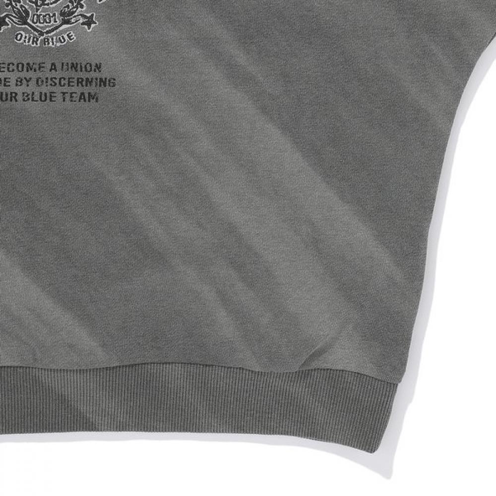 Bluetail Charcoal Grey Oversized Sweatshirt Aaa1ts01cg