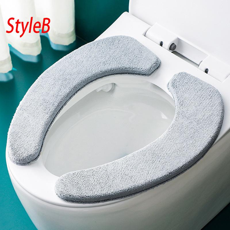 Flower Warm Toilet Cover Seat Lid Top Cover Pad Bathroom Warmer Toilet Seat Bowl Soft Washable Toilet Seat Cover