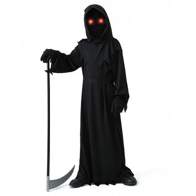 Dětský halloweenský kostým Smrtky s červenýma očima róba - Hororový cosplayový outfit