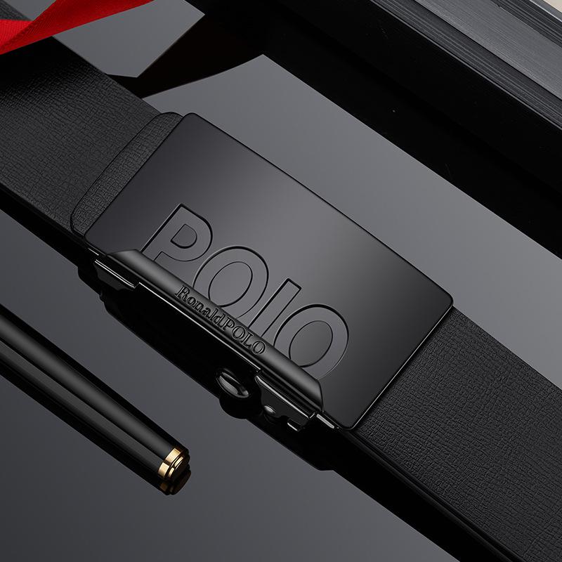 Platinumstone Men's Genuine Leather Belt - Automatic Buckle, Business Casual, in Stock.