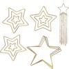 Moon Shaped Iron Ring Metal Craft Hoop for Wreath Wall Hanging Decoration Golden