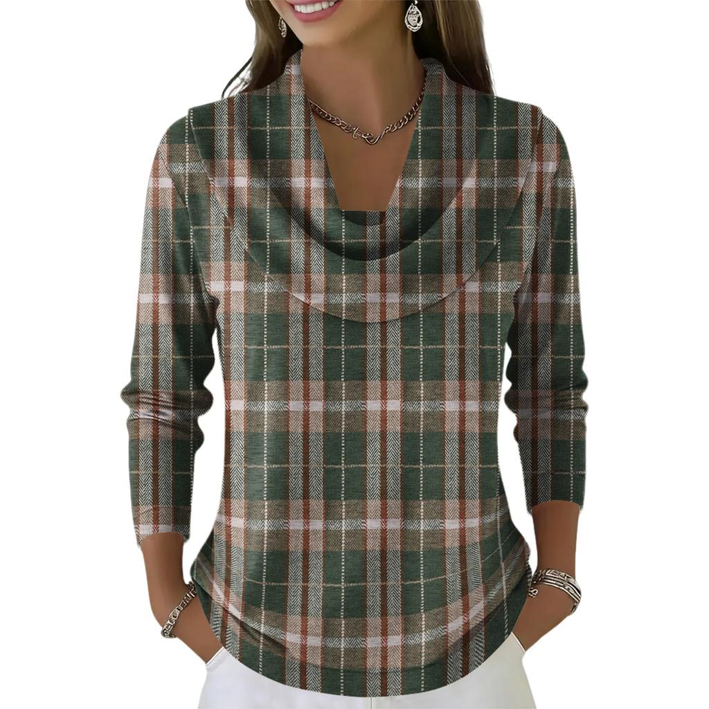 Dámský ležérní a módní svetr s dlouhým rukávem a potiskem, kulatým výstřihem