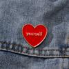 New Crossborder Cartoon Enamel Alloy Love Heart Brooch Love Yourself English Word Shape Badge Decoration For Backpack Clothing