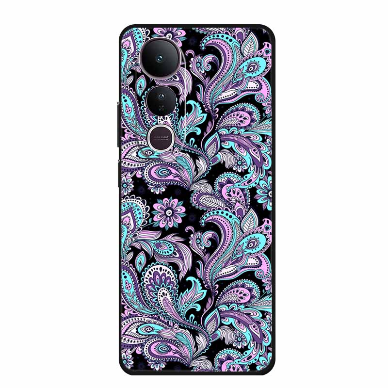 For Vivo V50 Lite Phone Case V 50 lite Coque Cute Cartoon Black Silicone Soft Back Cover For Vivo V50 Lite 5G 4G Case V50lite