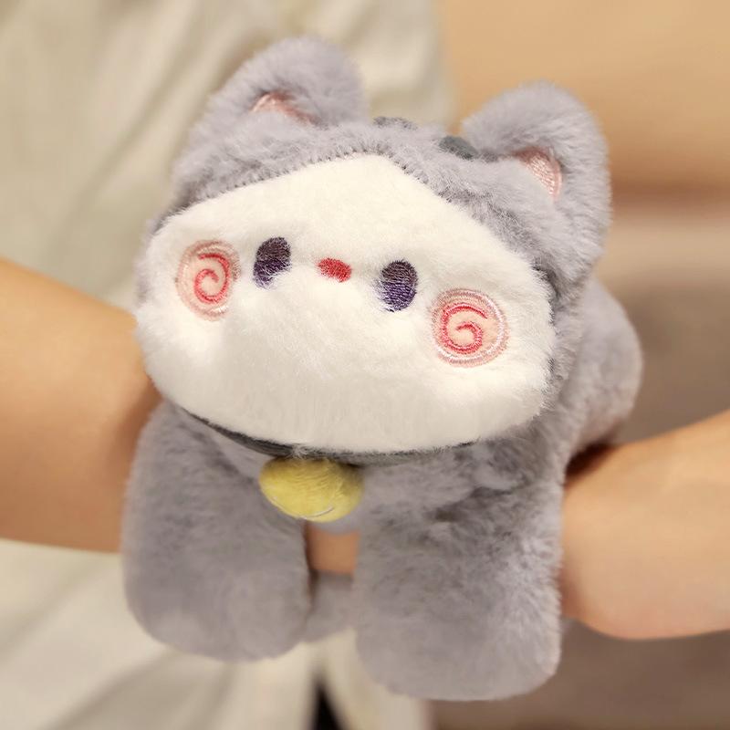 Hug Cat Pat Ring Bracelet Plush Doll Cute Cartoon Cat Couple Gift Ornament