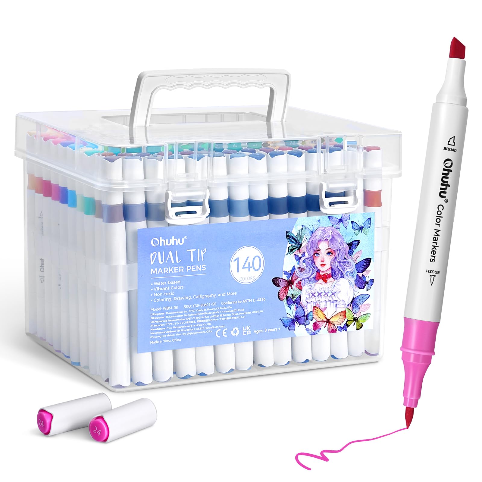 

Ohuhu Art Marker Illustration Brush Watercolor for Picture Coloring Beginner Set Water-Based Markers, Pens, Markers, Tip, Pens, Water-Based Ink,