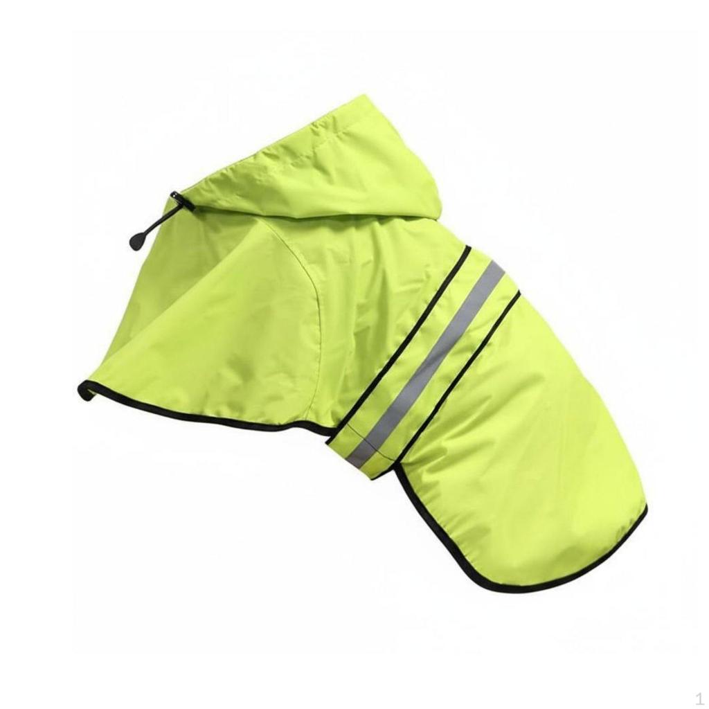 Dog Raincoat Leash Hole Design Hooded Rain Jacket Easy To Clean Reflective Pet Slicker for Rainy
