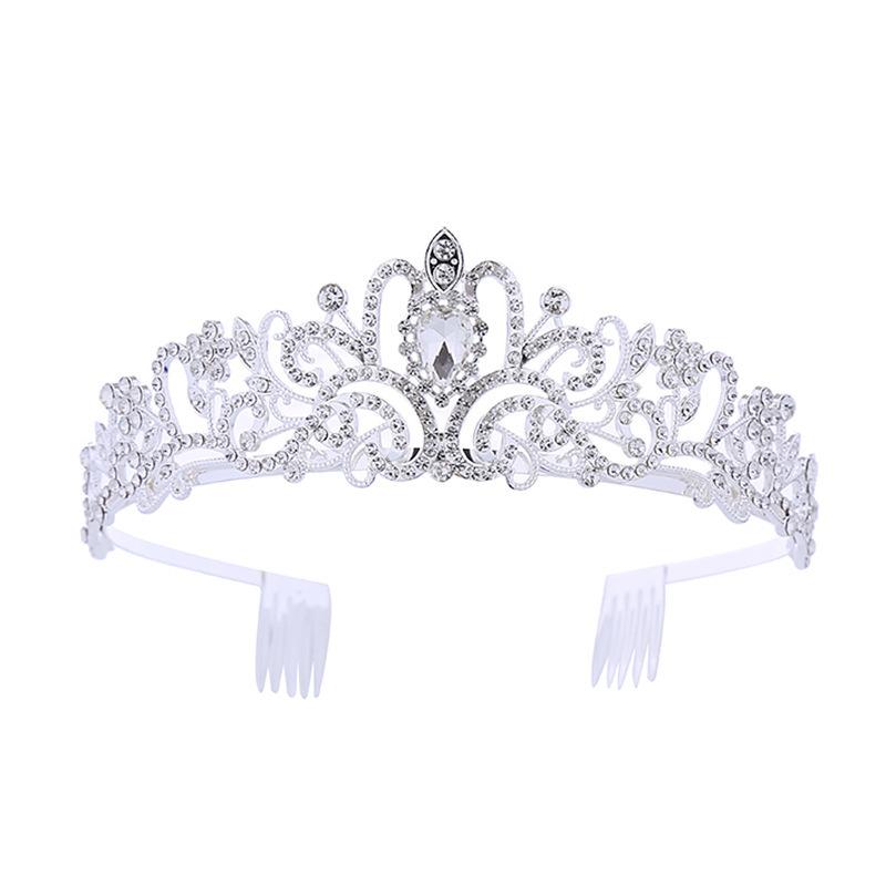 European and American Bridal Crown Tiara Alloy Crystal Wedding Hair Accessories Crown Birthday Party Headband Jewelry