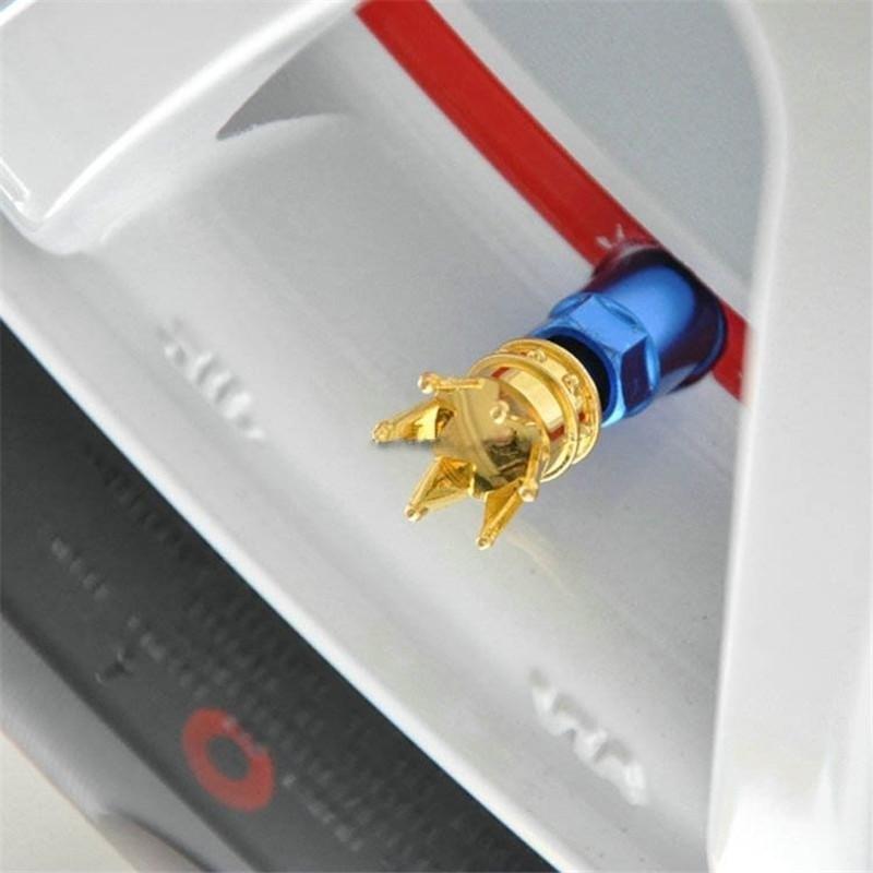 4pcs/lot Car Truck Motocycle Bike Valve Caps Crown Shaped Tire Wheel Stem Air Valve Cap Tyres