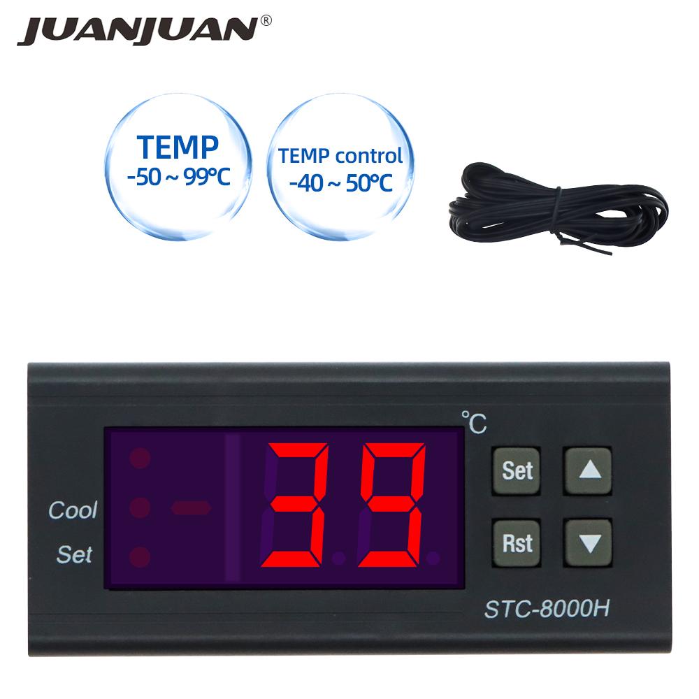 STC-8000H Temperaturregler AC 220V DC 12V Thermostat Thermoregulator Brutkasten Relais mit Heizung und Kühlung